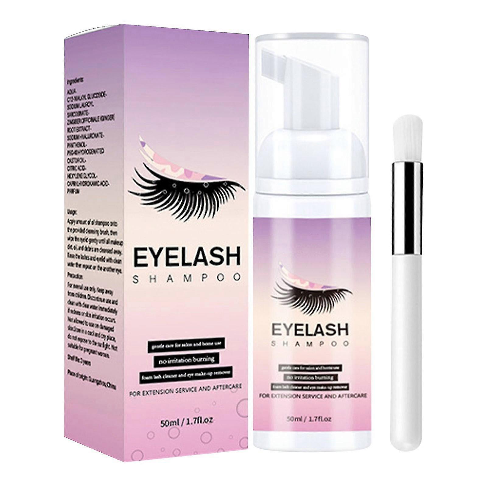 Shampoo for Extensions Eyelash Extension Cleanser Cleanser for Extensions With Brushes Eyelash Extension Shampoo for Eyelashes Extension Remover Salon