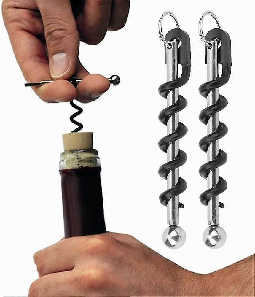 Wine Corkscrew, Portable Stainless Steel Wine Beer Bottle Openers with Keychain Multifunctional Corkscrews for Kitchens, Cafes, Restaurants, Outdoor P