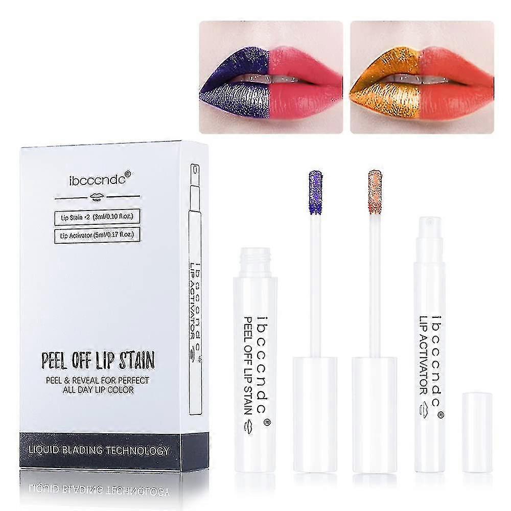 Peel Off Reveal Lip Stain Set Lips Long Lasting Waterproof Lipstain Color Pop Lipstick For Women (7 13)