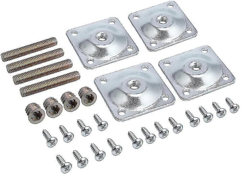 Set Of 4 Fixing Plates For Furniture Feet In Hardware For Fixing 49 X 49 X 2 Mm