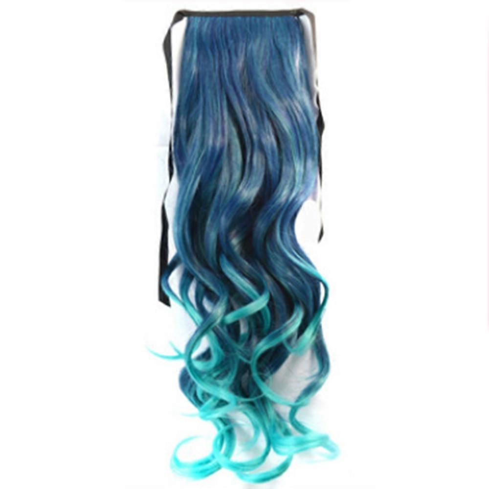 Gradient Ramp Horsetail Lace-up Curled Wig