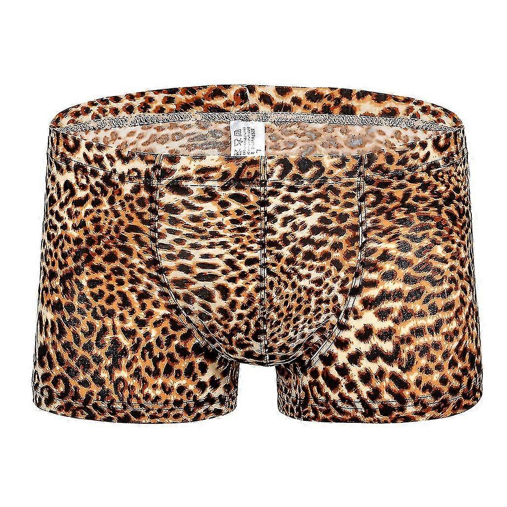 Leopardtryck med låg midja Svettabsorberande flatvinkelunderkläder för män