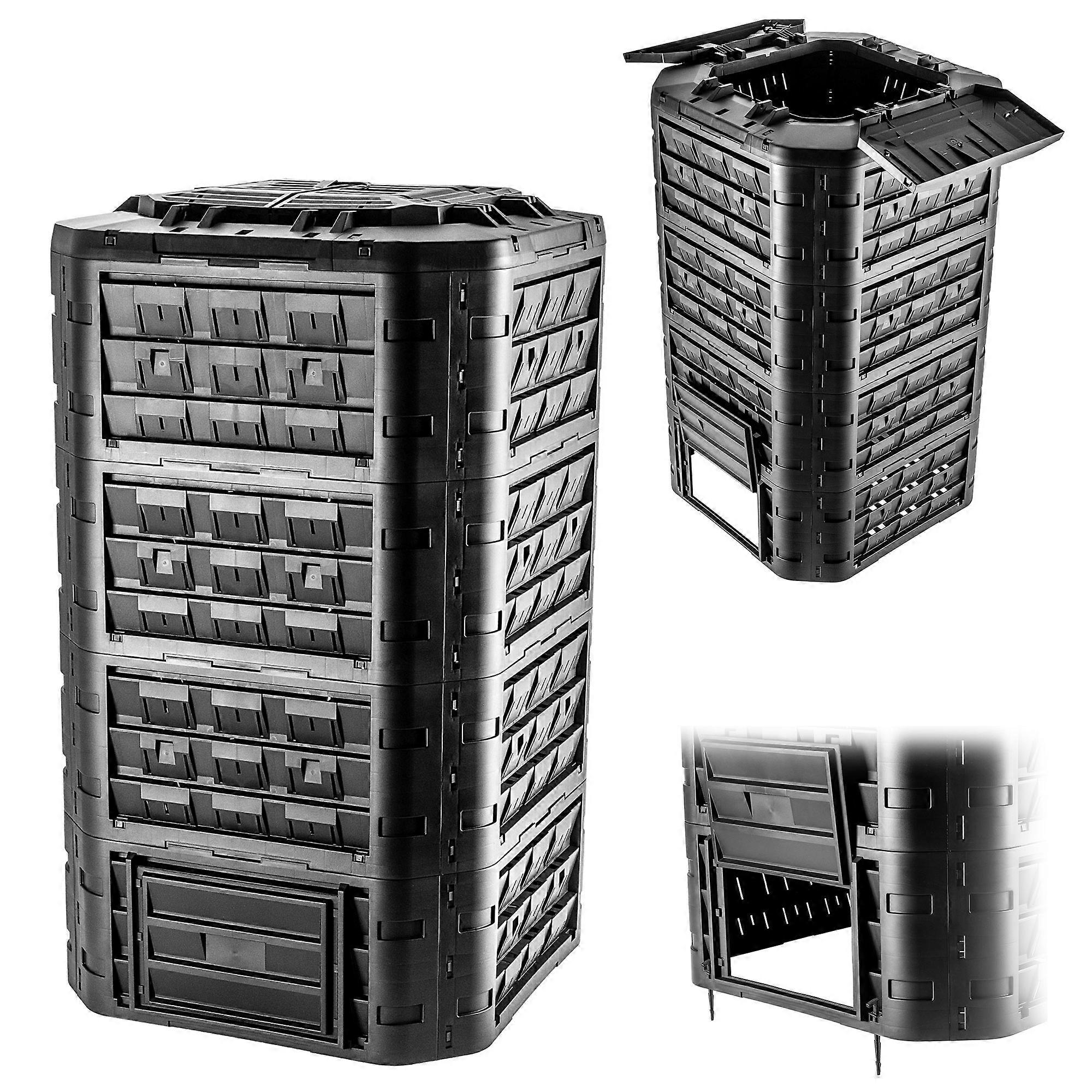 Geada modular do jardim do preto do compostor de KADAX resistente ao tanque 1250L do adubo
