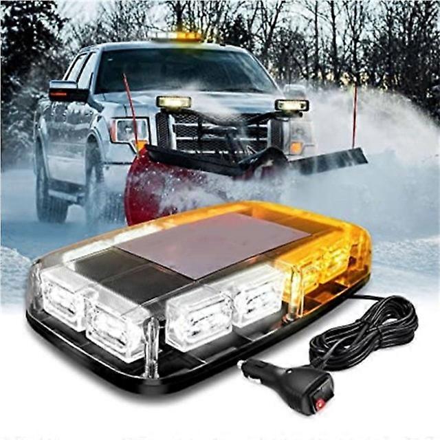 Roof Top Strobe Lights 48LED Emergency Safety Hazard Warning Light LED Flashing Light Bar Magnetic Mount for 12V 24V Car Truck