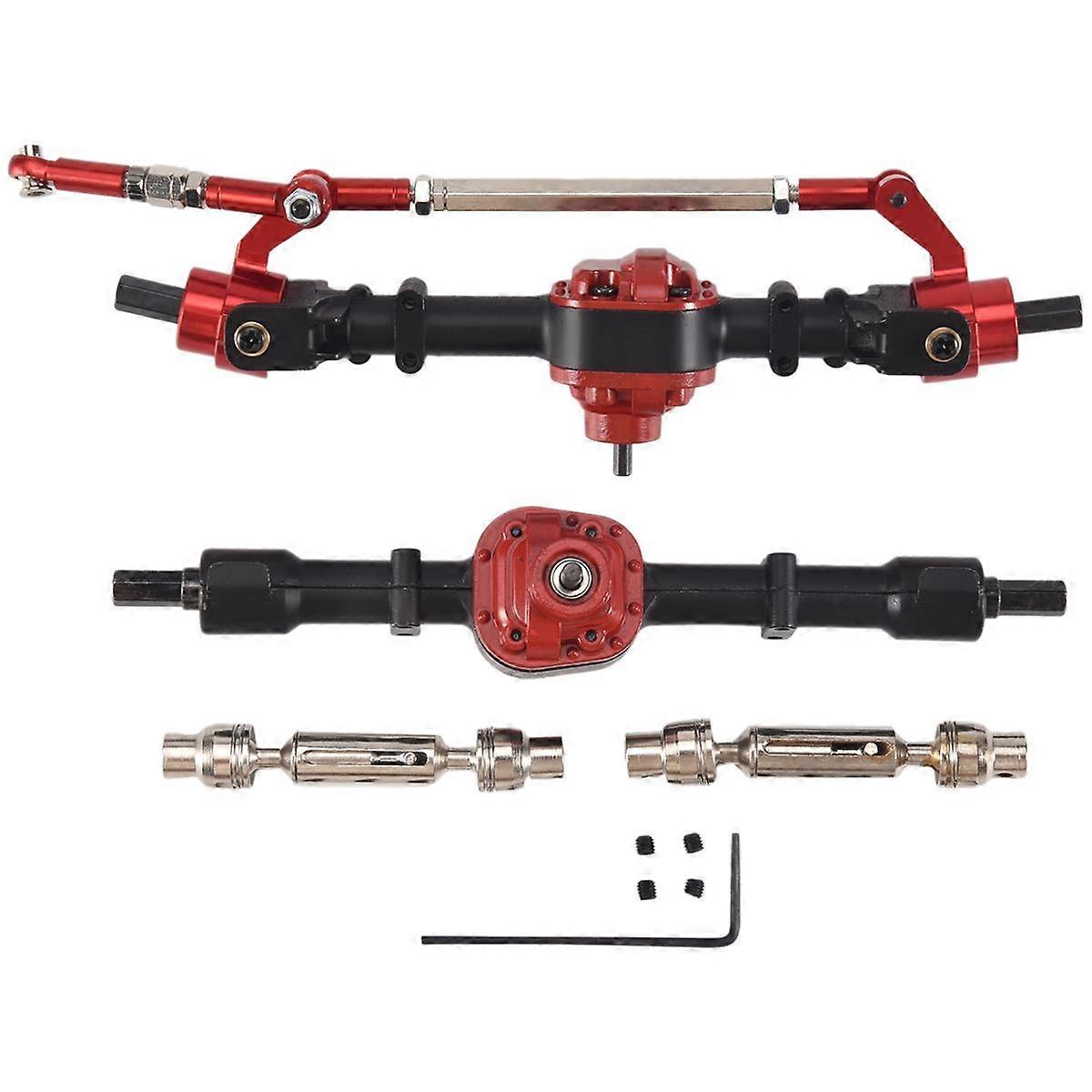 Metal Front & Rear Bridge Axle with Drive Shaft for MN D90 D91 D96 D99S MN-90 MN99S 1/12 RC Car Upgrade Parts,1