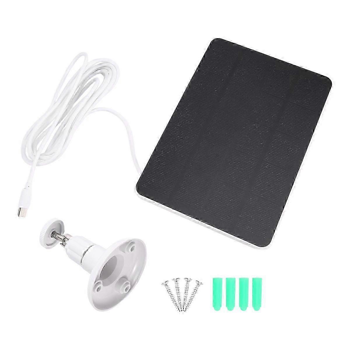 Waterproof 4W Solar Panel for Home Security Camera Solar Cells Powered Charger Type C White