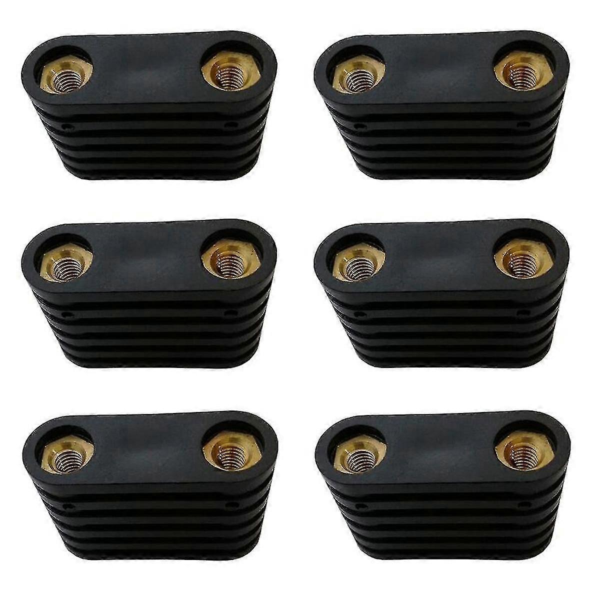 6pcs Windsurfing Black Plastic 2-hole Footstrap Insert Windsurf Board Footstrap Replacement Surfboa