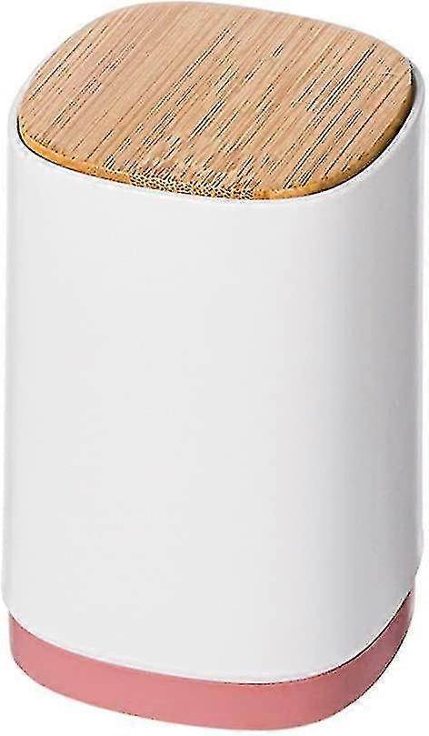 Large Multi-purpose Divided Cotton Swabs Pusher Automatic Toothpick Box Dental Floss Storage Toothpick Jar (ash)