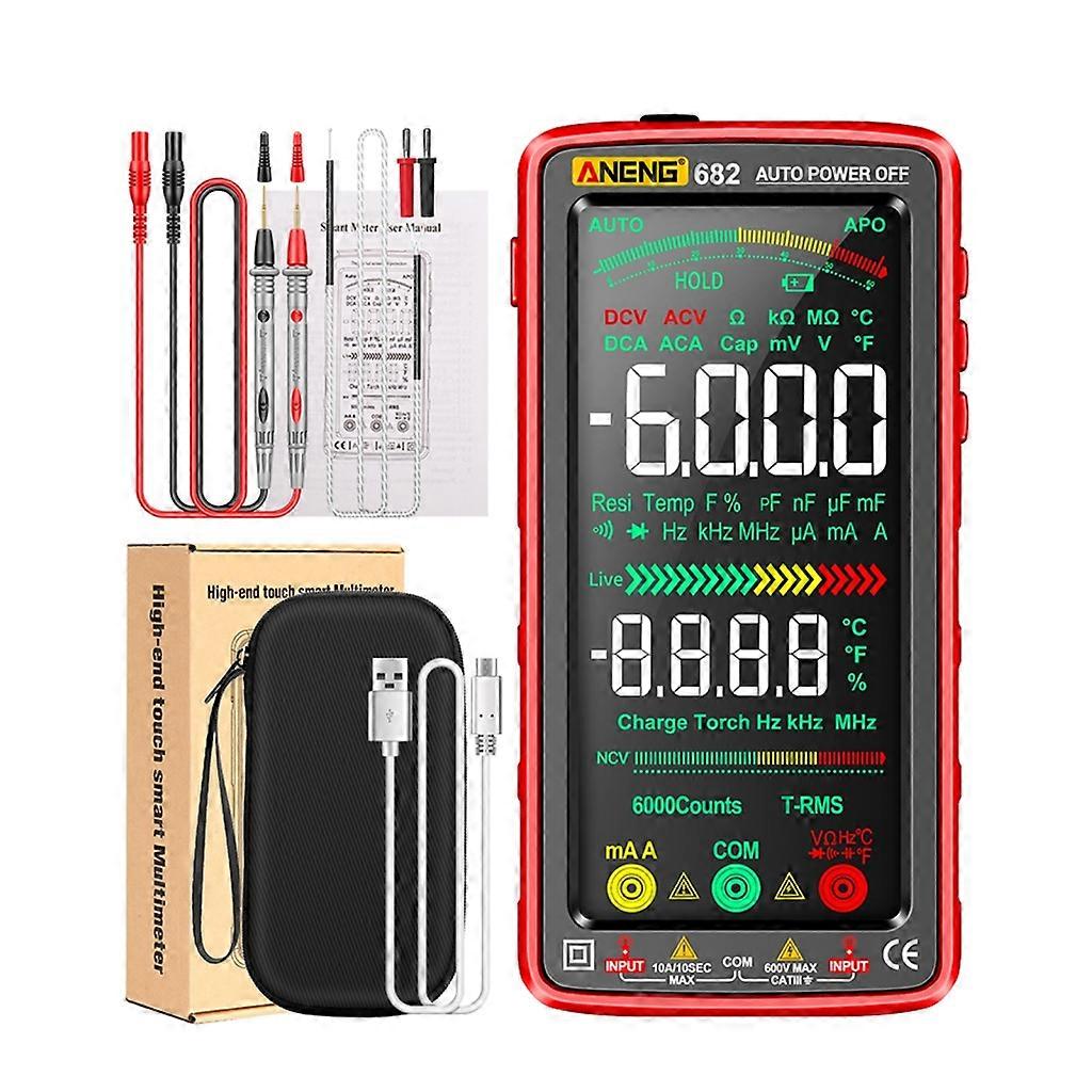 Multimeter AC-DC Voltage- Current Tester Backlit Digital Temperature Detector