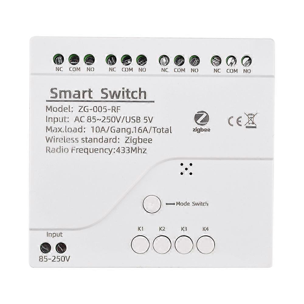 ZigBee Intelligent Switch RF Module 4 Channel DC7-32V / AC85-250V Jog Self-Locking WiFi Remote Control Relay Switch