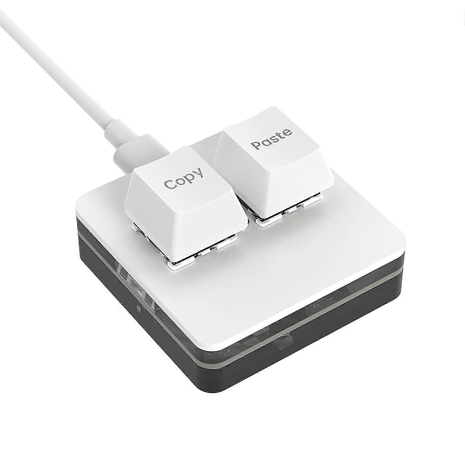 Wired External Copy & Paste Keyboard with Type-C Interface 2 Keys Hot Swappable Mechanical Switch Keyboard Shortcut