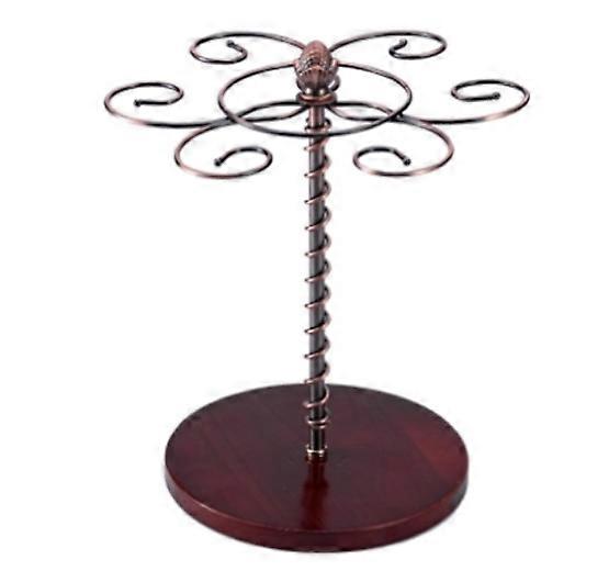 Wood Base Wine Glass Stand Racks With Hooks
