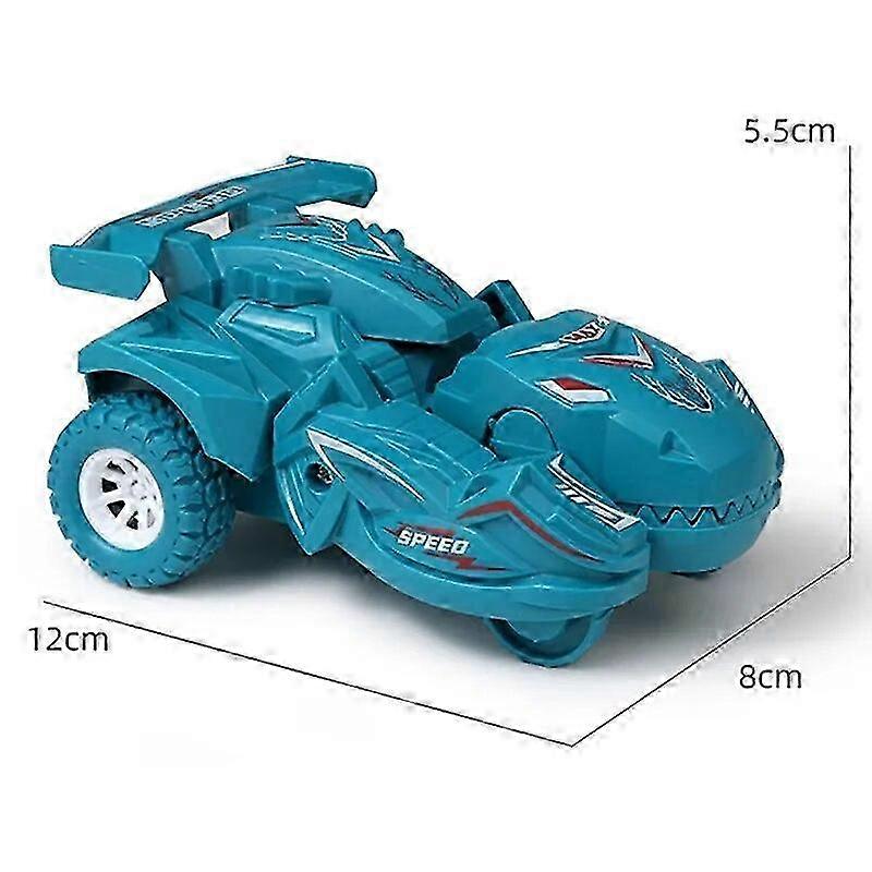 Crash deformation dinosaur toy car children inertia car fall-resistant rotatable racing boy toy car giftred Remote Control Robots