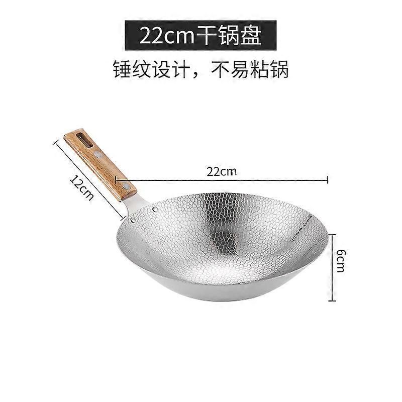 Sartén Wok de cocción Wok de acero inoxidable Wok tradicional con mango de madera