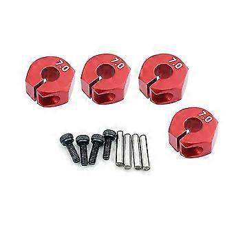4 stk aluminium 5/6/7mm hjul sekskant 12mm stasjonenav med pinner skruer for rc bil