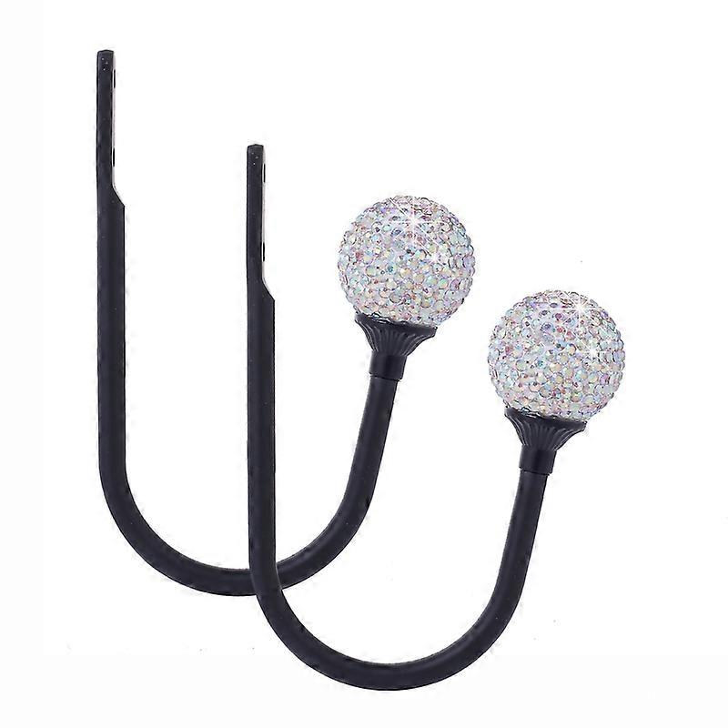 1 Pair Multifunctional Rhinestone Ball Bling Loop Holder Home Curtain Holdback Drapery Tieback