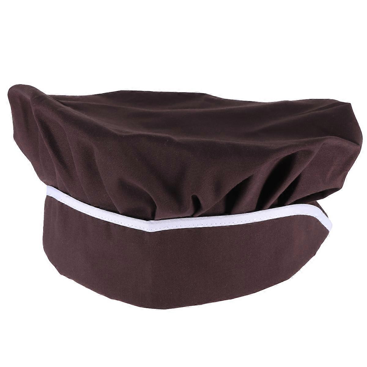 1PC Adjustable Food Baking Smoke-proof Chef Hat Dustproof Oil Proof Working Hat Lace-up Catering for Women Men Wearing (Coffee)