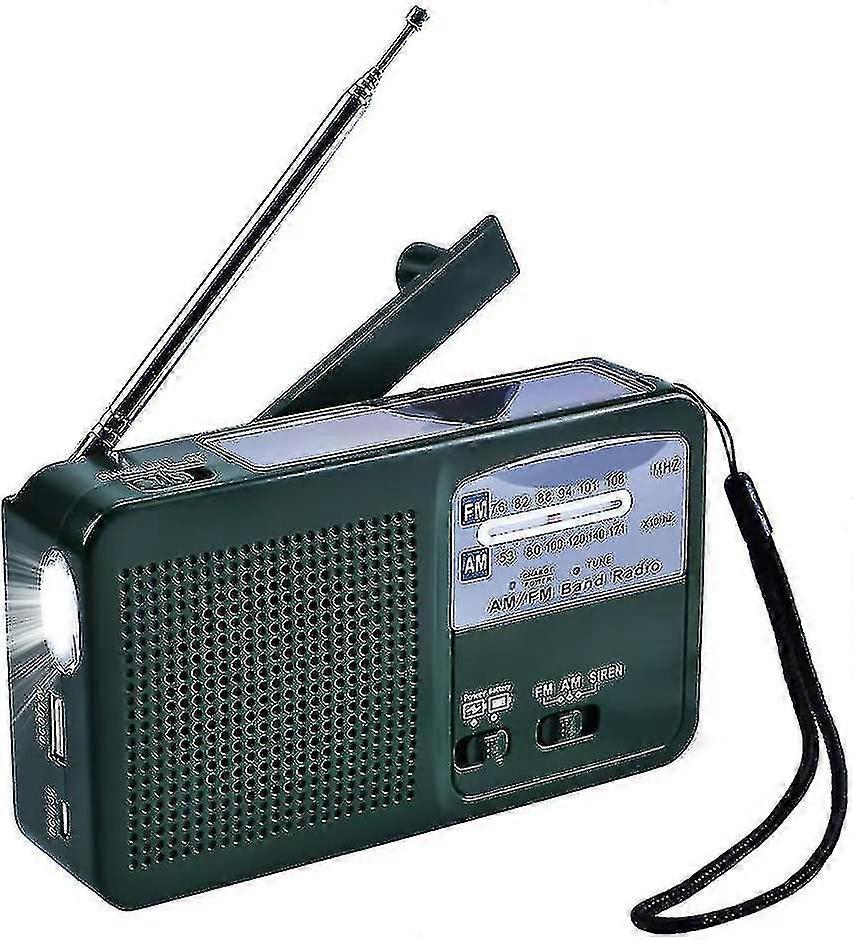 Portable Emergency Radio Solar Dynamo Green High Quality