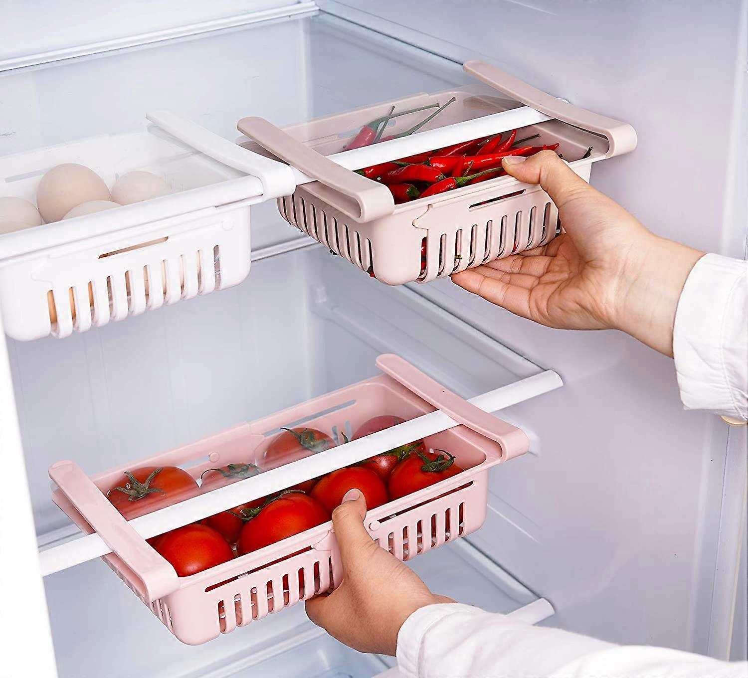 Pop-up Fridge Fridge Storage Box with Organizer Drawer Fridge Storage Box Keep Fridge (3 Pack)