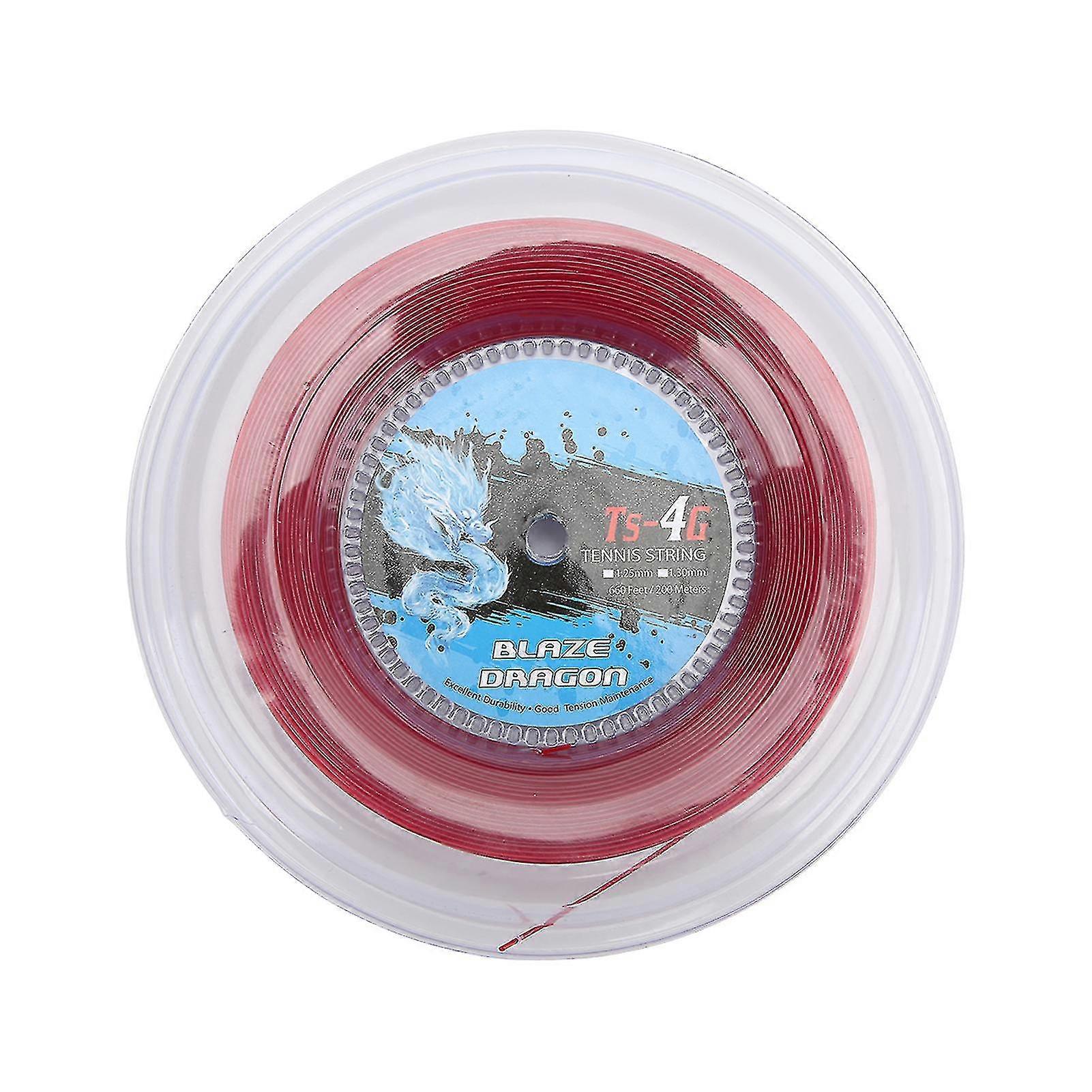 Tennis Racket String 1.3mm 200m Racquet String Reel For Amateur Daily Training Practice Red