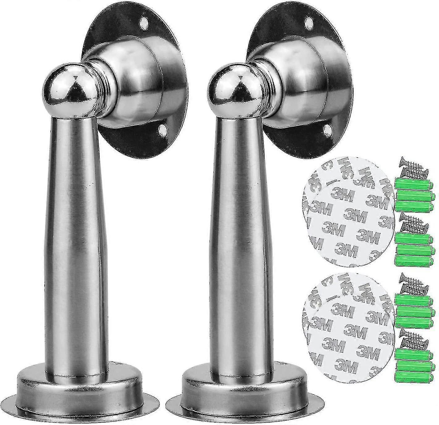 Elongated Magnetic Doorstop, Extended Doorstop, Doorstop With 3m Double Sided Tape And Screws To Pro