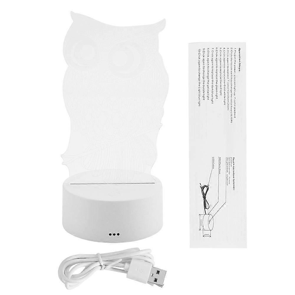 Remote 3D Night Lights Table Desk LED Illusion Lamps (White Base without Remote Control)