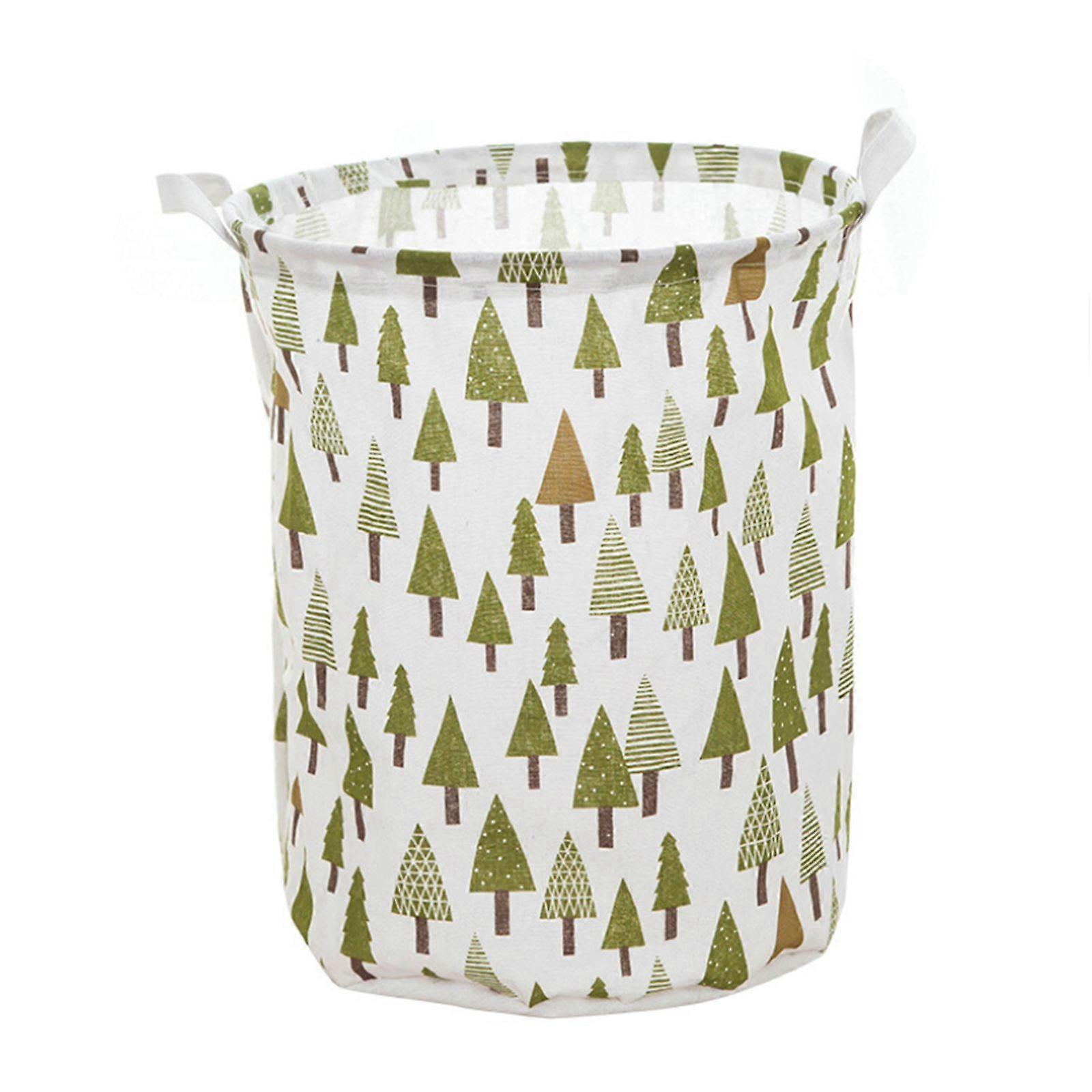 Large Storage Bins,Canvas Fabric Laundry Basket Collapsible Storage Baskets for Home,Office,Toy Organizer,Home Decor (Tree)