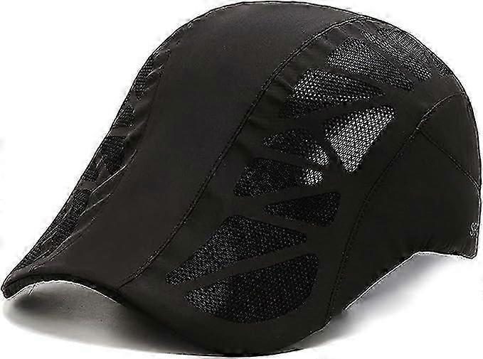 Erkek Sivri Şapka, Düz Kapak, Ayarlanabilir Çabuk Kuruyan File, Nefes Alabilen Bere Şapkası, Erkek Bere Şapkası (koyu gri