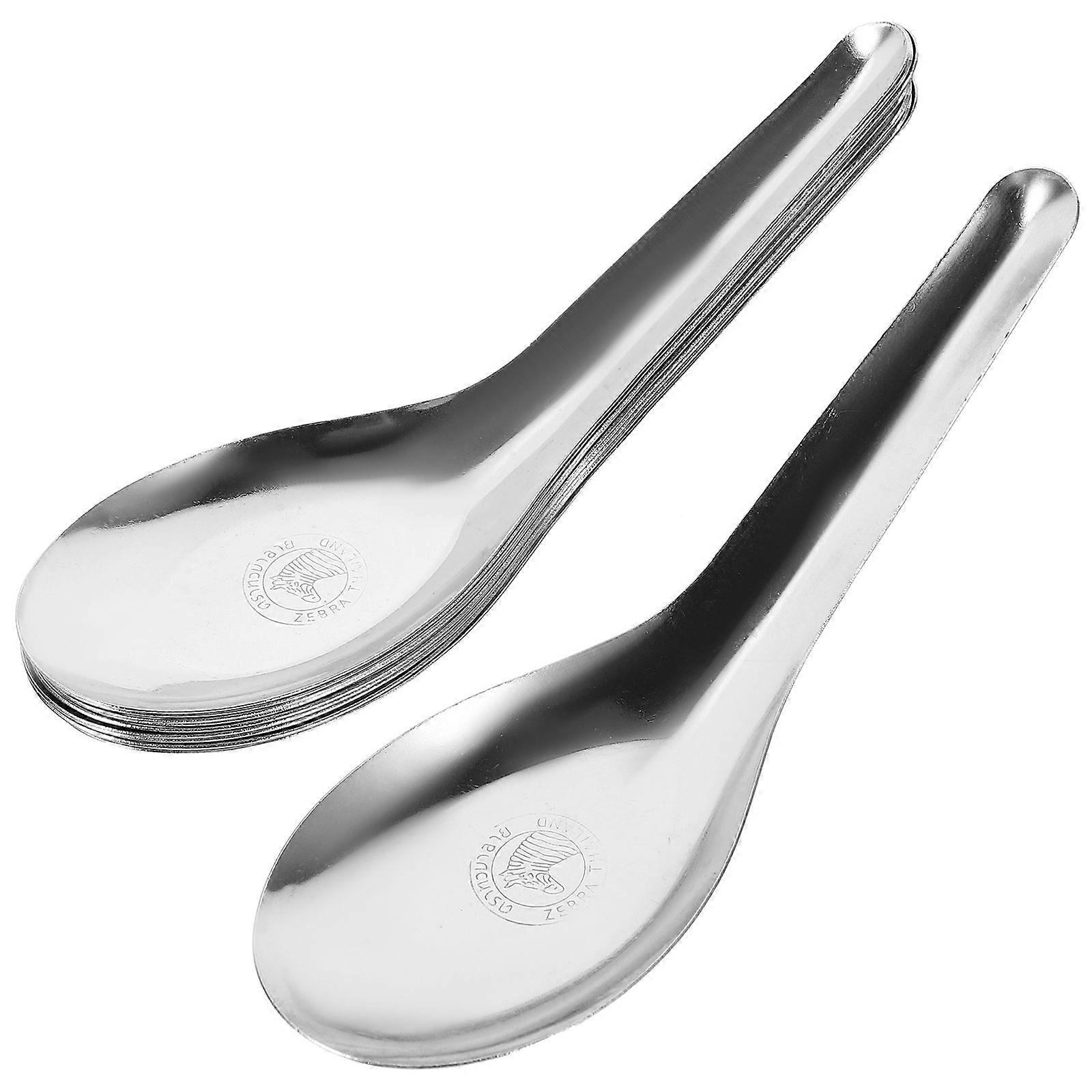 10pcs मल्टी-फंक्शन चम्मच स्टेनलेस स्टील डिनर चम्मच खाद्य चम्मच खाद्य आपूर्ति