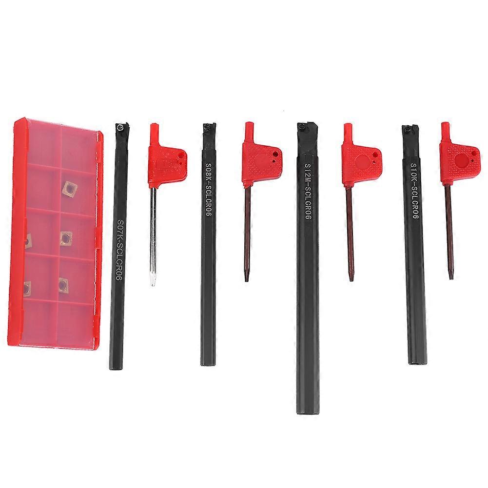7/8/10/12mm SCLCR06 Lathe Boring Bar Turning Tool Holder 5Pcs CCMT0602 Inserts