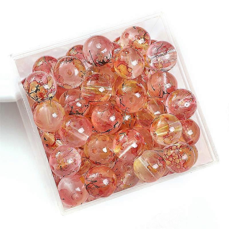 30/50pcs Crystal Glass Beads Ice Permeating Ink Halo Dyeing Sprinkles Golden Loose Spacer Beads for Jewelry Making