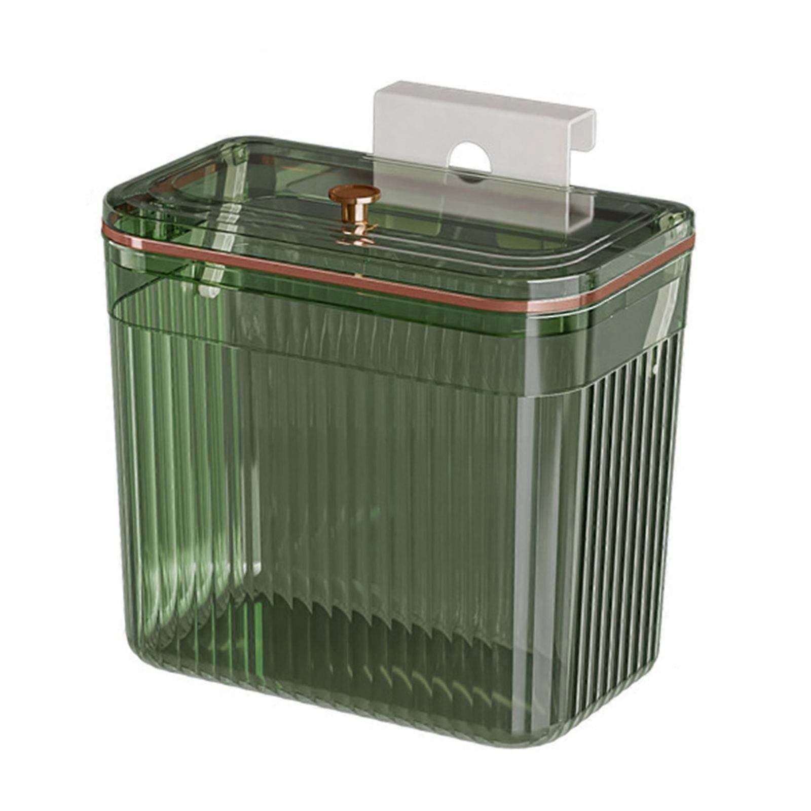 Durable Wall Mounted Trash Bin Waste Container Easy To Install Waste Container No Need Tool For Compactly Living Space Translucent Green