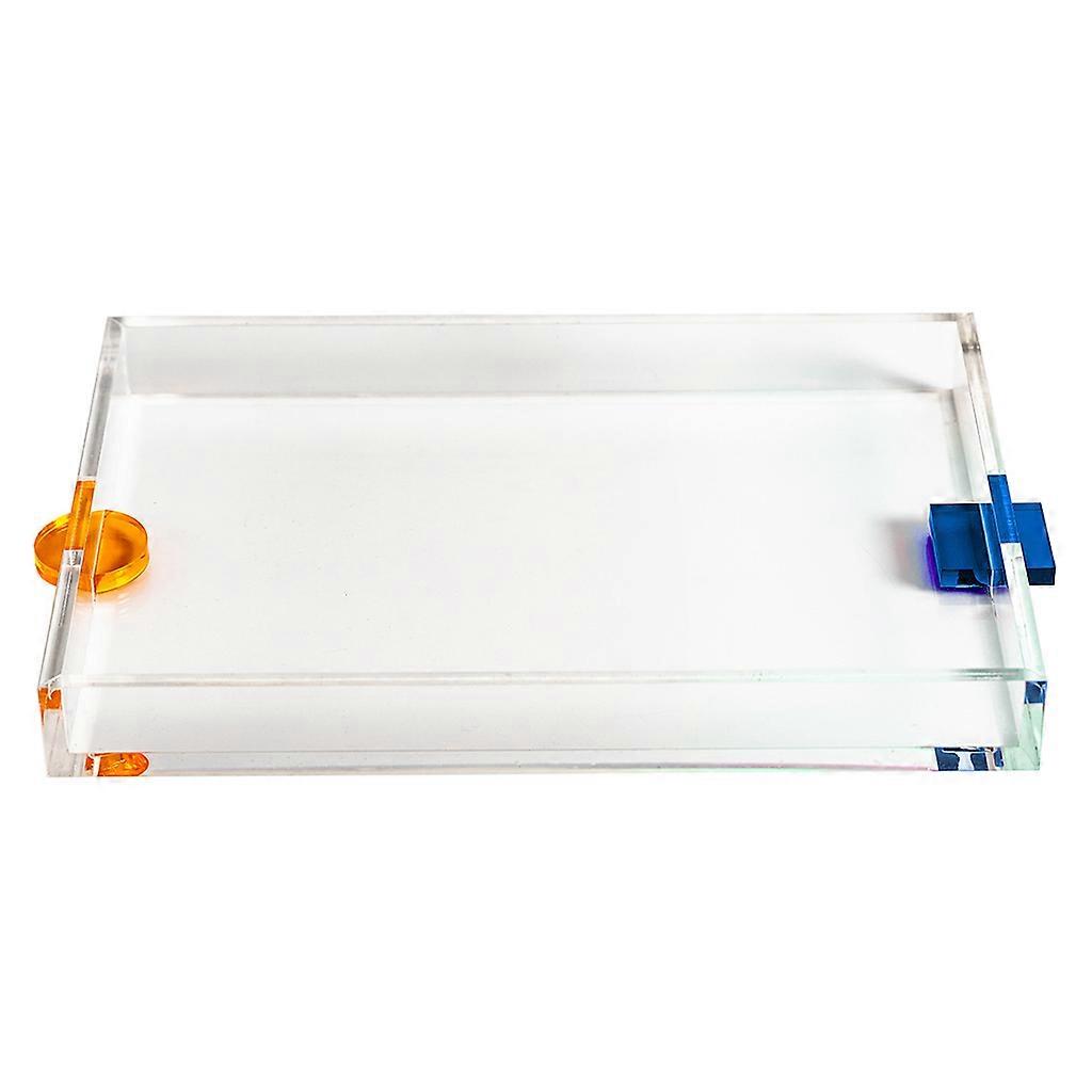Acrylic Transparent Water Cup Tray Teacup Storage Household Rectangular blue
