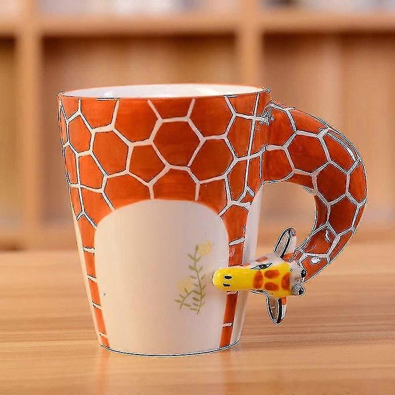 3d Hand Painted Ceramic Animal Pattern Ceramic Coffee Mug (giraffe)