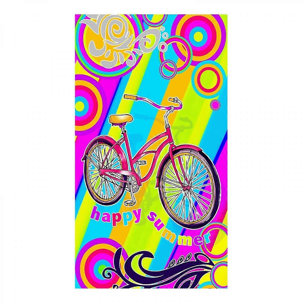 Super Fine Fiber Polyester Bicycle Printed Adult Beach Towel Soft Absorbent Large Bath Towel, Ideal Gift for Best Friend, 39"70"