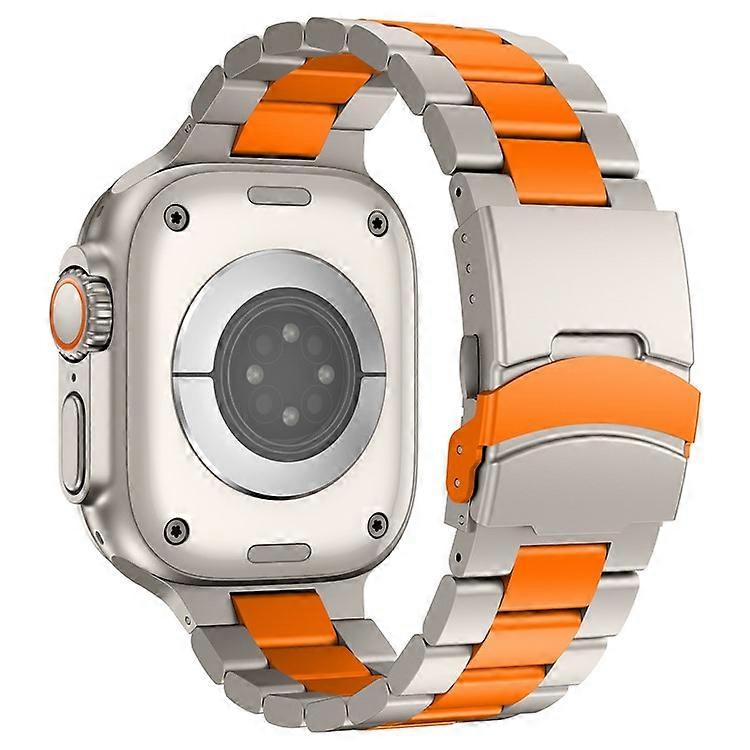 Compatible For Apple Watch Series 9 8 7 41mm / 6 5 4 SE SE (2022) SE (2023) 40mm / 3 2 1 38mm 3-Bead Titanium Alloy Watch Strap Re