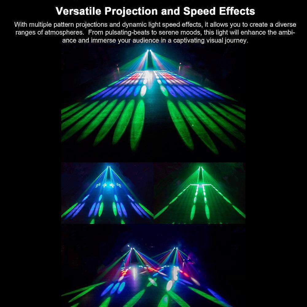 LED Stage Light Double-Head Party Lamp 128LEDs RGBW Pattern Effect Lighting Projector with Sound Act