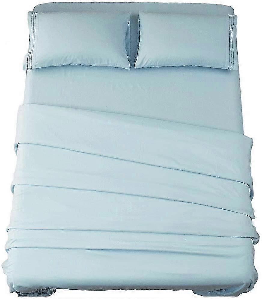 Bed Sheet Set Super Soft Microfiber 1800 Thread Count Luxury Egyptian Sheets 16-Inch Deep PocketWrinkle-3 Piece (Spa Blue, Twin)
