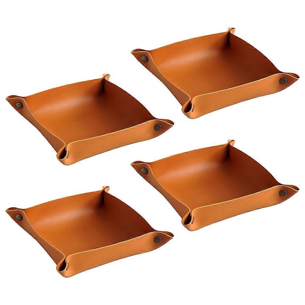 4-piece leather storage box.