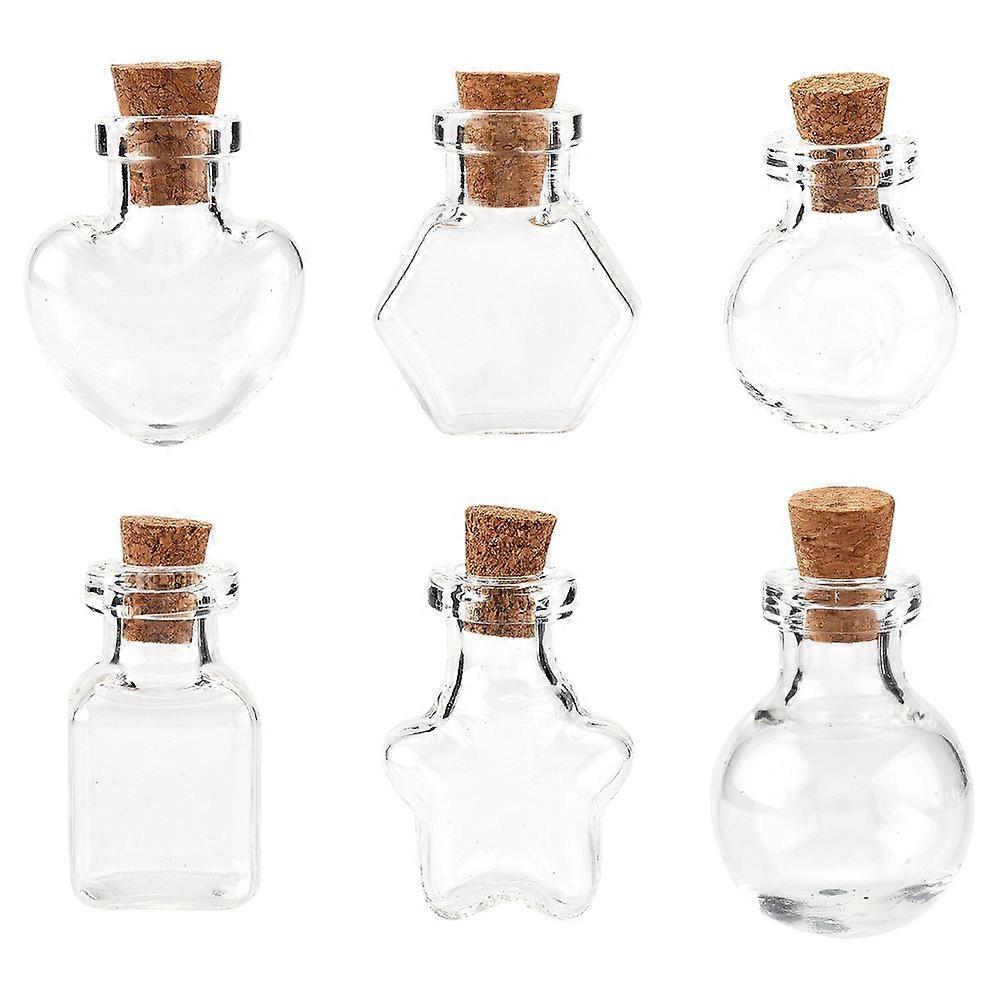 Gift Boxes 12Pcs 6 Styles Glass Bottle for Bead Containers with Cork Stopper