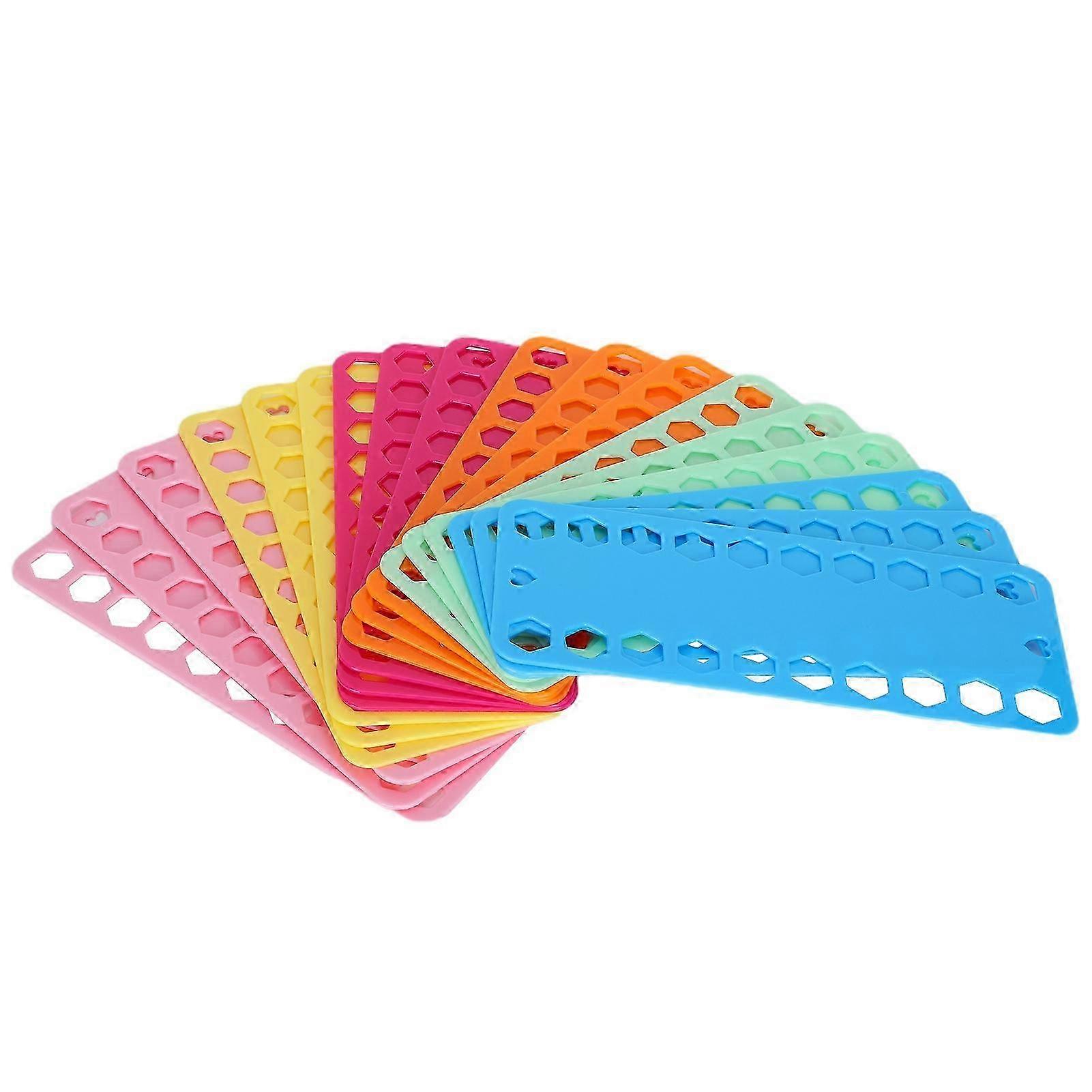 18Pcs Cross Stitch Threads Organizer 20 Holes Color Plastic Floss Bobbin Winding Board
