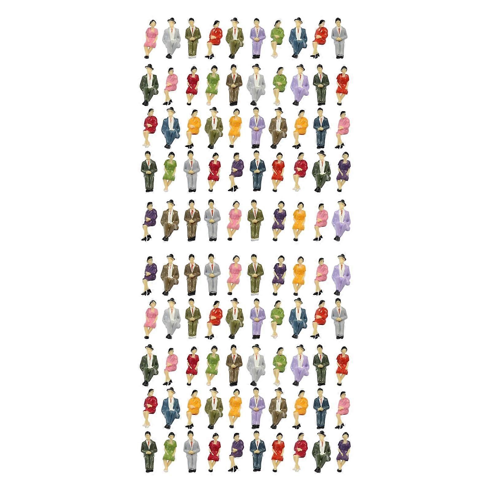 100x Small Figure Multicolor Character for Model Train Fairy Garden Layout