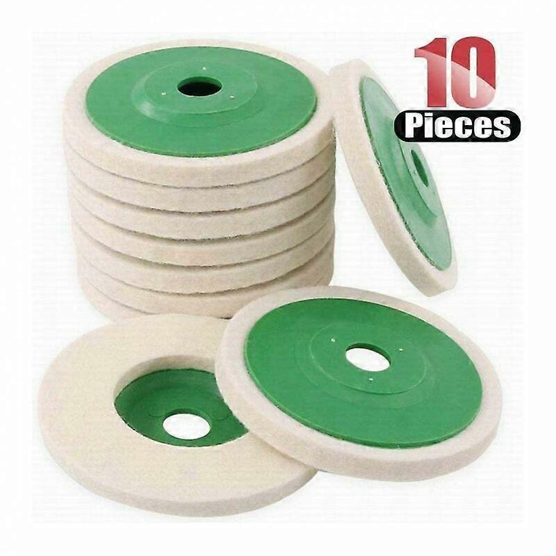 10 Pack 4 Inch (10cm) Wool Angle Grinder Polishing Discs Edition a