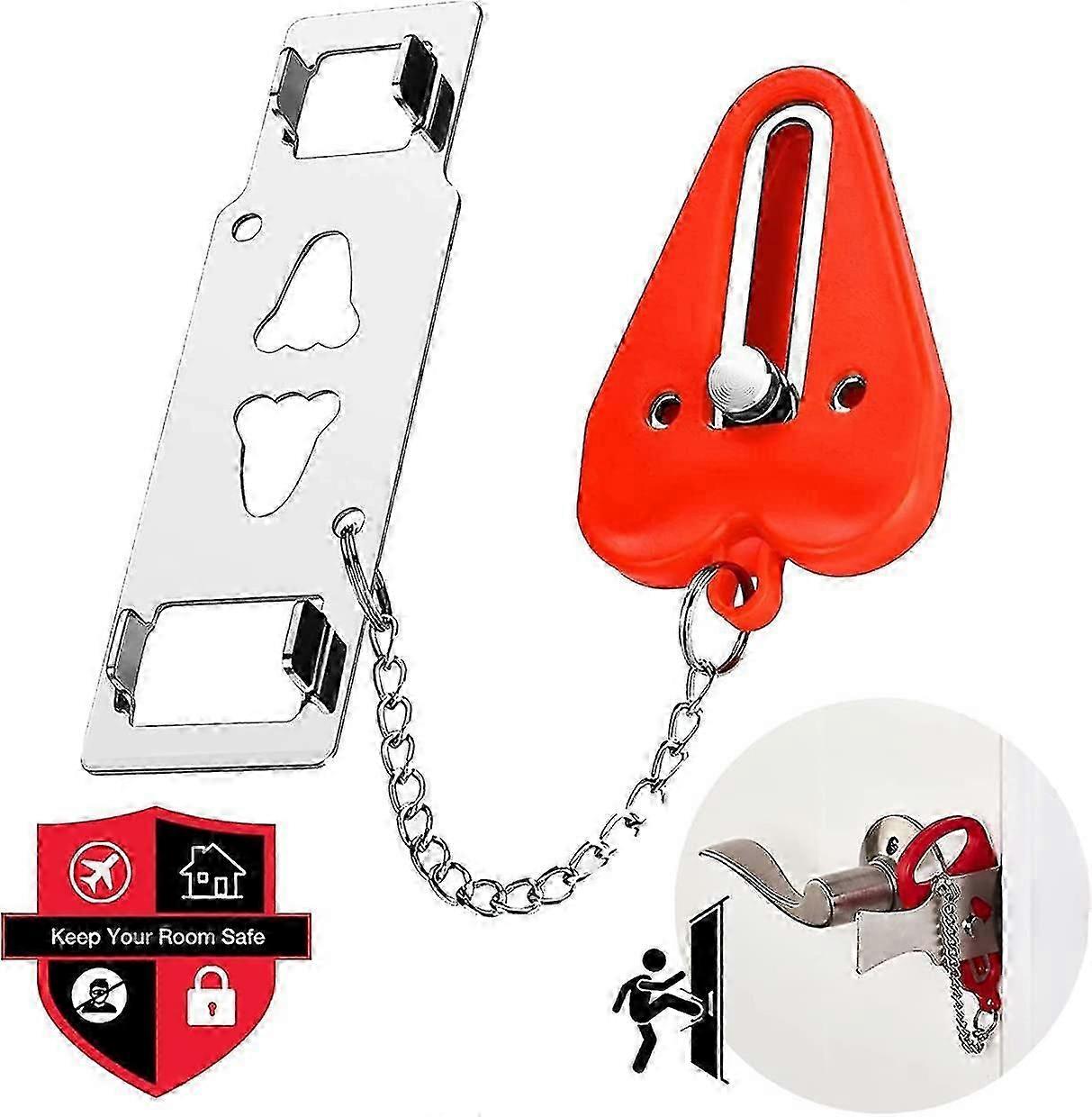 [improved] Portable Door Lock Travel Lock Solid Heavy Duty Lock Perfect