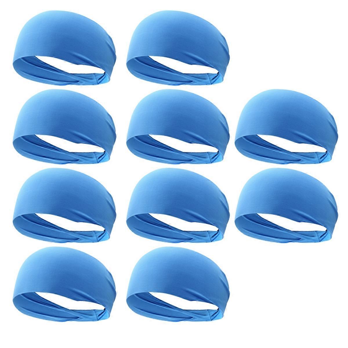 Ultra-thin sweat-absorbent sports headband, blue