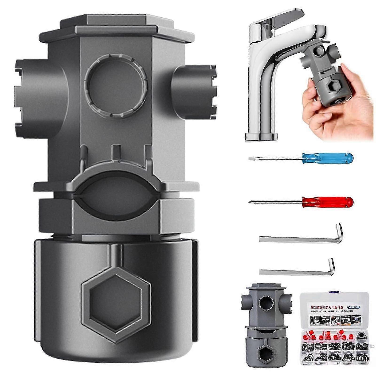 16-in-1 Faucet Aerator Wrench Tool Faucet Repair Kit Universal Nylon Multi-Tool for Kitchen/Bathroom Valve Core Removal & Installation Kit