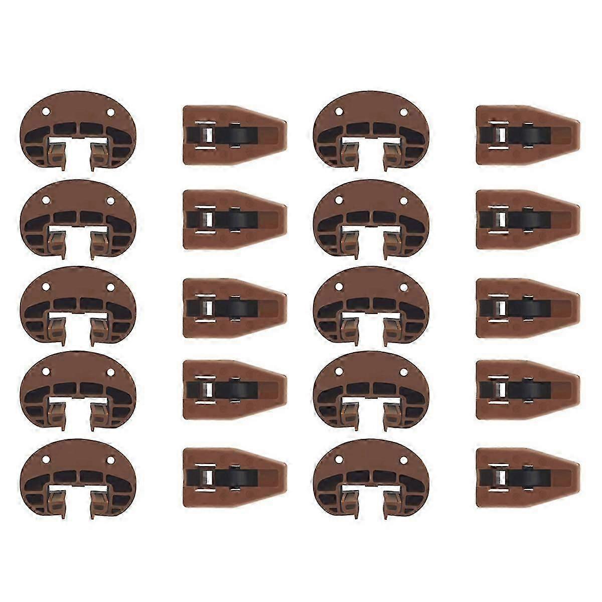 Drawer Slides Guides Plastic 10Pairs with Roller Undermount Drawer Slides Stopper for Dresser Drawe