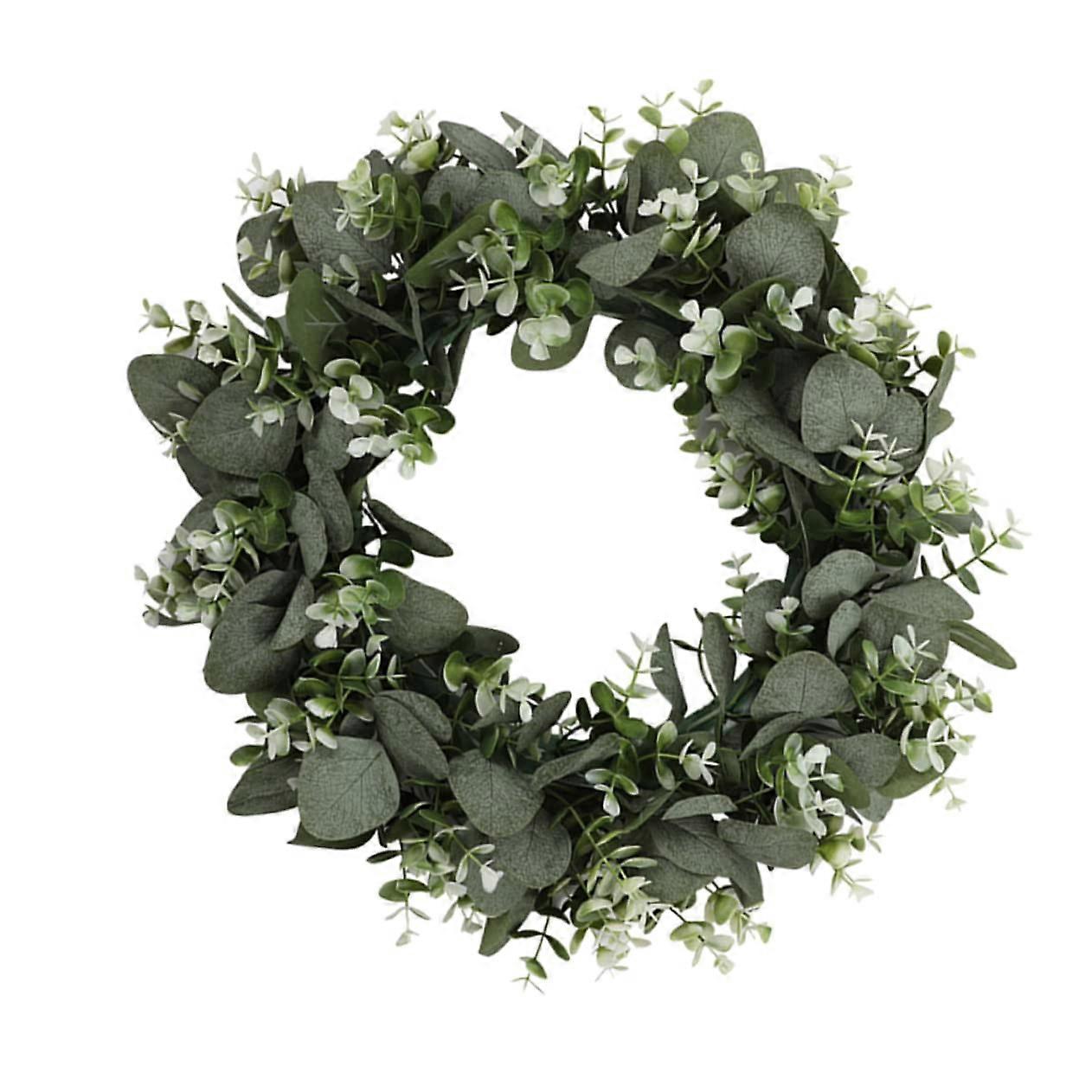 Artificial Greenery Wreath for Front Door Wall Porch Easter Window Decoration Spring Summer Home Decor 15.7 Inch