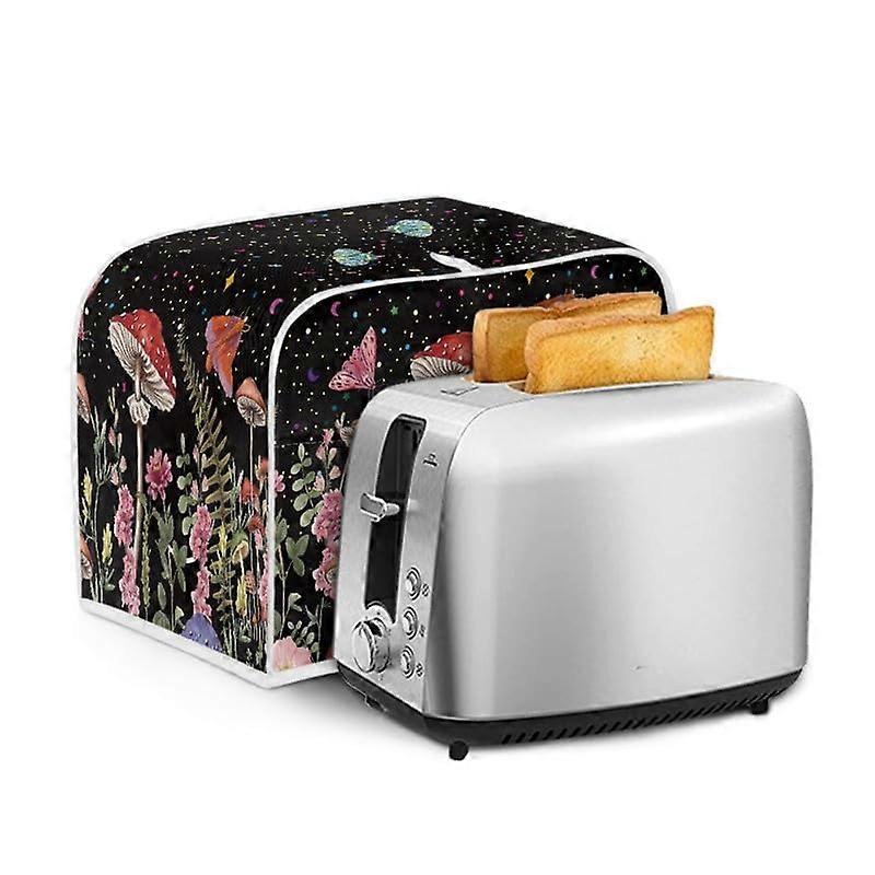 Premium 4 Slice Toaster Cover, Universal Fit, Colorful Flower Design, Butterfly Starry Pattern, Machine Washable