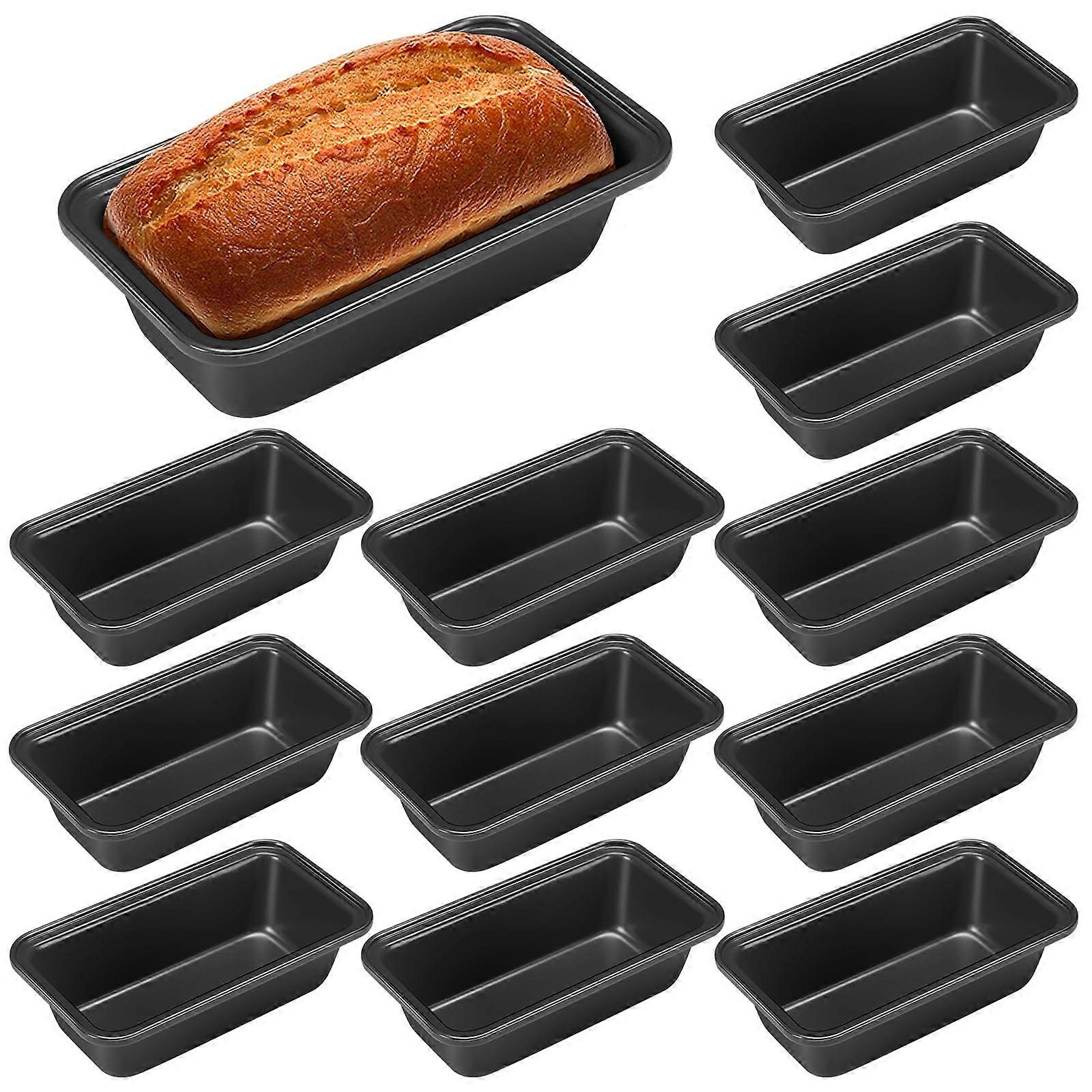 12 Pcs Mini Loaf Pan Non-Stick for Baking Bread and Meatloaf, Small Size 6.1 x 3.3 x 2.1 Inches, Durable Bakeware Set
